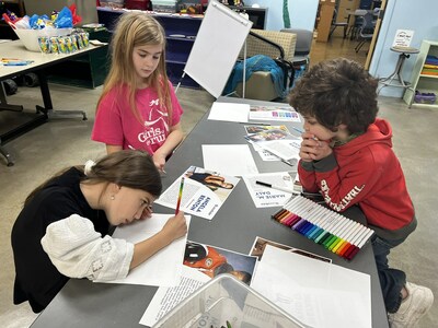 Members of the Boys & Girls Club of the Tennessee Valley in Knoxville, Tennessee take part in UScellular's 2024 Black History Month Art Contest.