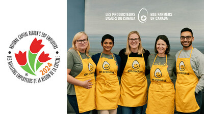 Le personnel des Producteurs d'oeufs du Canada s'active lors d'une activit de renforcement de l'esprit d'quipe  Ottawa. (Groupe CNW/Les Producteurs d'oeufs du Canada)