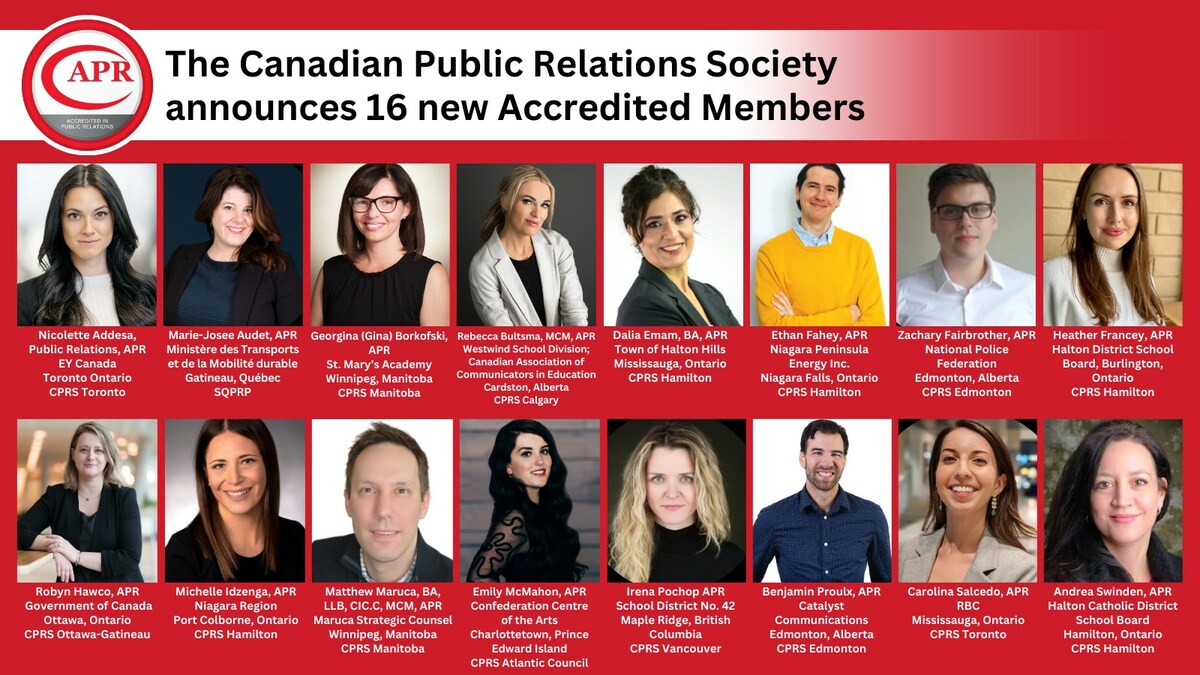 The Canadian Public Relations Society announces 16 new Accredited Members - Vimarsana News