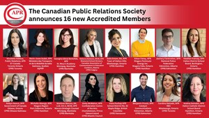 The Canadian Public Relations Society announces 16 new Accredited Members