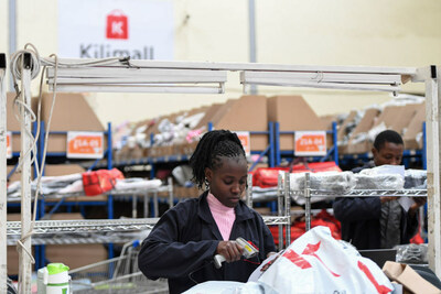 A staff member of Kilimall works at a warehouse in Mlolongo, Kenya, July 28, 2023.