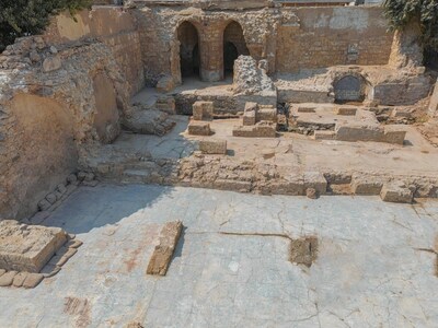 View of the interior of al Shona showing archaeological remains belonging to various historic phases.