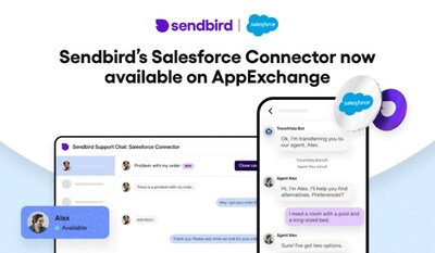 Sendbird's 'Salesforce Connector' can be easily implemented without any coding required.
