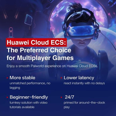 Huawei Cloud presenta servidores específicos para Palworld con una configuración de un minuto (PRNewsfoto/HUAWEI CLOUD)