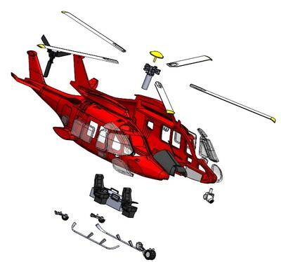 CAD drawing of helicopter