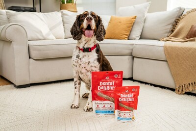 Stella & Chewy's new Dental Delights are just good, clean fun! Natural dental treats for dogs that help clean teeth and freshen breath, with a unique, engaging shape and delicious taste.