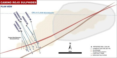 Figure 1: Camino Rojo Plan View Showing Location of Reported Drill Holes (CNW Group/Orla Mining Ltd.)