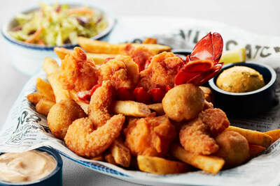Red Lobster® is adding NEW Crispy Lobster & Shrimp Stack to the Lobsterfest® menu, featuring crispy lobster tail meat, shrimp and hush puppies over a bed of fries!