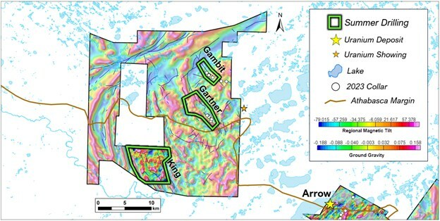 Figure 2: NexGen’s SW1 property with areas for 2024 exploration drilling activity highlighted. (CNW Group/NexGen Energy Ltd.)