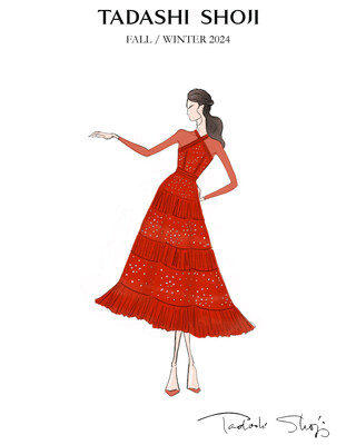 open lace back dress Tadashi Shoji BOS24638L - Long Crepe Sheath Dress