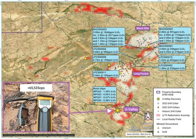 Figure 1: Long Pocket and Black Hills Drilling 2023 (CNW Group/Laramide Resources Ltd.)