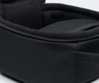 A cushioned zipper guard creates a protective barrier between the zipper and case contents