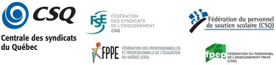Logos CSQ | FSE-CSQ | FPSS-CSQ | FPPE-CSQ | FPEP-CSQ (Groupe CNW/Centrale des Syndicats du Québec (CSQ))