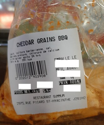 Cheddar grains BBQ (Groupe CNW/Ministre de l'Agriculture, des Pcheries et de l'Alimentation)