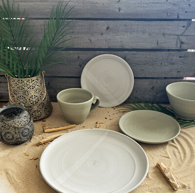 The one-of-a-kind offerings, all microwave and dishwasher-safe, vary slightly and show the marks of their unique nature.