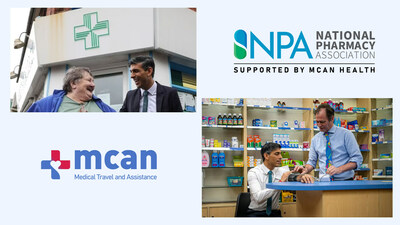 MCAN Health takes pride in its sponsorship of the National Pharmacy Association, as it believes sincerely in the importance of improving community health services globally. This aligns seamlessly with the commitment of UK Prime Minister Rishi Sunak, demonstrating a shared mission to improve healthcare accessibility. (PRNewsfoto/MCAN Health)