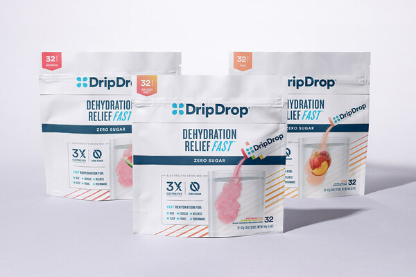 DripDrop®, the fast-growing electrolyte drink mix that offers the fastest way to hydrate, announced the launch of three new offerings for its Zero Sugar lineup: Zero Sugar Peach, Zero Sugar Watermelon, and a 4 flavor Zero Sugar Variety Pack.
