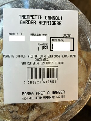 Trempette cannoli (Groupe CNW/Ministre de l'Agriculture, des Pcheries et de l'Alimentation)