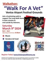 "Walk for a Veteran" Walk-A-Thon: March 9th, 2024. Make Strides Against Veteran Suicide