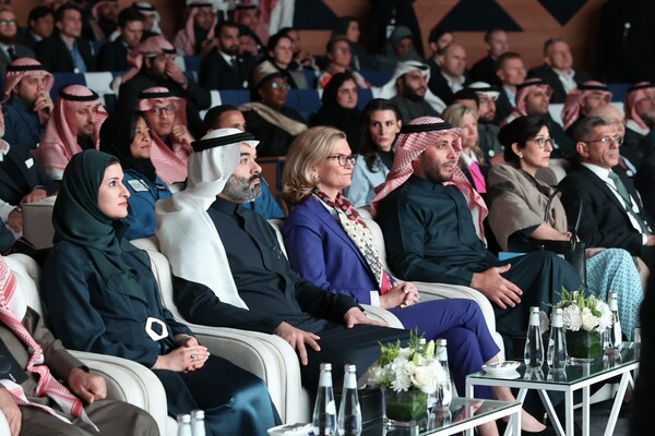 Opening ceremony attended by Saudi Minister of Communications and Information Technology, H.E. Eng. Abdullah Alswaha, Saudi Space Agency CEO, Dr. Mohammed Saud Al-Tamimi and Secretary General of ITU, Doreen Bogdan-Martin. (PRNewsfoto/Saudi Space Agency)