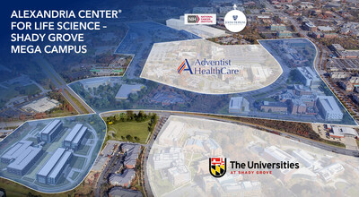 The Alexandria Center® for Life Science - Shady Grove mega campus. Courtesy of Alexandria Real Estate Equities, Inc. (PRNewsfoto/Alexandria Real Estate Equities, Inc.)