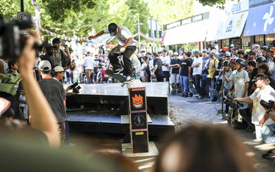 Monster Army rider Rome Collyer Wins Best Trick on Independent Long Rail at the 2024 Belco Bowl Jam in Canberra, Australia