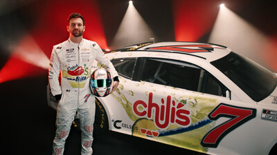 Chili's® Grill & Bar, in partnership with Spire Motorsports, unveils the paint scheme for the Chili's 'Catch a 'Rita' No. 7 Chevrolet Camaro ZL1, driven by NASCAR racer Corey LaJoie.