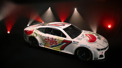 The Chili's Catch-a-Rita No. 7 Chevy's interactive paint scheme splashes Chili's famous Presidente Margarita on the sides of the car in anticipation of National Margarita Day and features nine QR codes.