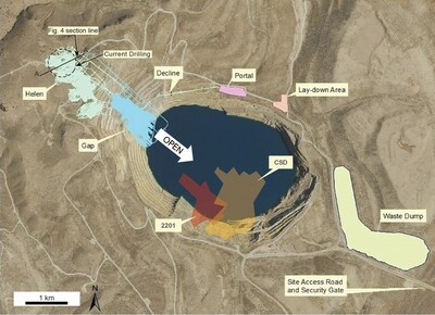 Figure 3 – Surface Plan View of the Cove Deposit (CNW Group/i-80 Gold Corp)