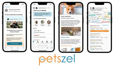 Petszel's post-adoption app for shelters and pet parents.