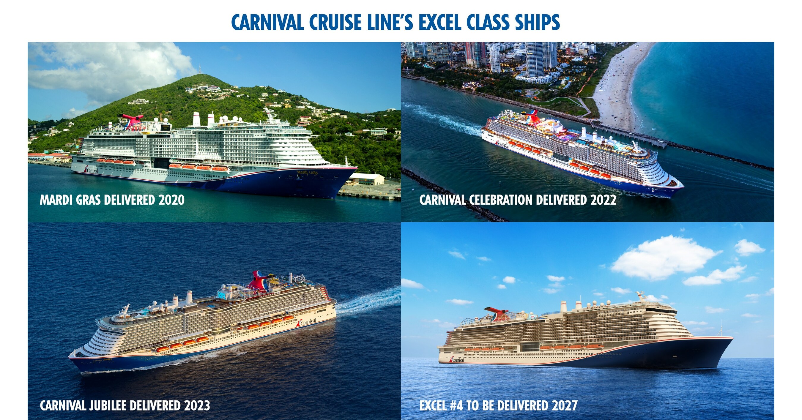Carnival Corporation Orders Fourth Excel-Class Ship for Carnival Cruise  Line, 10th Excel-Class Ship Across Global Fleet