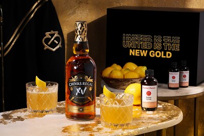 The limited edition “Golden Hour Glow Up Cocktail Gift Set” - which includes two luxe tracksuits, along with ingredients to create the ideal Golden Hour cocktail at home: the Chivas Gold Rush. This elevated twist on a whisky sour is taken next level by Chivas XV - a blended Scotch aged for a minimum of 15-years and selectively finished in Cognac casks.* Available now for a limited time and while supplies last for a SRP of $150 at CocktailCourier.com.