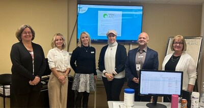 The Quinte Health and Novari Health implementation team. Pictured above from left to right: Linda Cairns, Caitlyn Gagnon, Kristina Cruess, Lobna Eslim, Pete Crvenkovski, and Shannon Nicholls. (CNW Group/Novari Health Inc.)