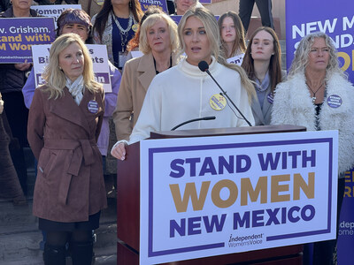 Riley Gaines celebrates the introduction Independent Women's Voice's Women’s Bill of Rights in New Mexico.