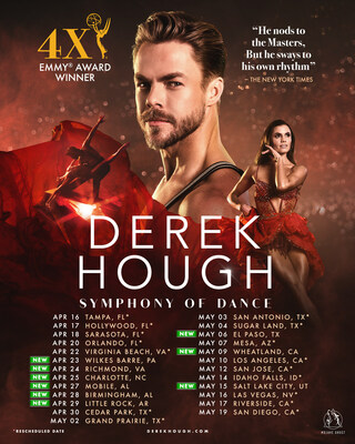 DEREK HOUGH SYMPHONY OF DANCE TOUR SETS NEW DATES FOR 2024 Tour Resumes April 16 in Tampa, Flor