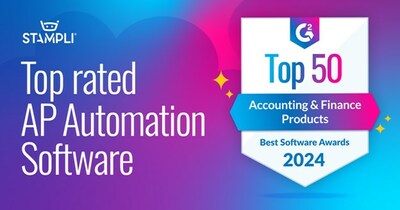 Stampli has been recognized in G2’s 2024 Best Software Awards as a top rated AP automation software.