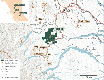 Figure 1 – Poplar Project Location Map (CNW Group/Vizsla Copper Corp.)