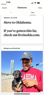 The Oklahoma Department of Commerce launched unique but real dating profiles on Hinge and Bumble on Valentine's Day.