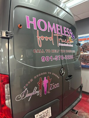 Back of food truck advertising