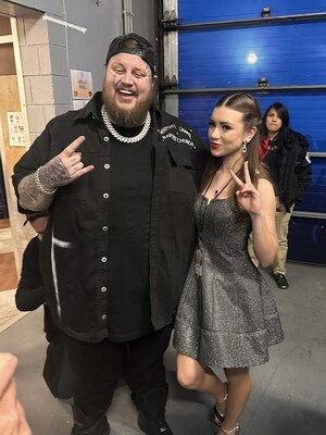 Open For an Icon Winner 15-year old Ava Camejo from Jupiter with Jelly Roll following her performance at 103.5 KISS FM's Jingle Ball in Chicago