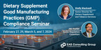 EAS Consulting Group Announces Essential Virtual Seminar on GMP Compliance for the Dietary Supplement Industry