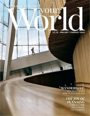 The cover of the premiere issue of Your World magazine, featuring the Oslo Opera House. (Cover photo: Kenneth Coffie)