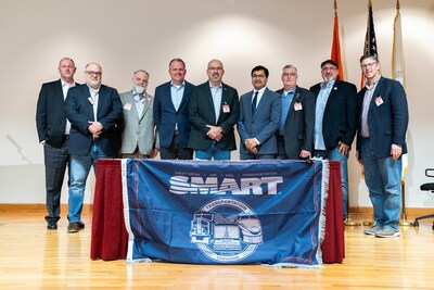 SMART-TD union leaders, Norfolk Southern President & CEO Alan Shaw, and FRA Administrator Amit Bose.
