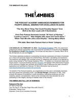 The Ambies will take place on Tuesday, March 26 at the JW Marriott LA Live Los Angeles.