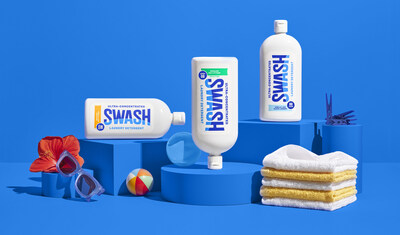 The newly rebranded Swash Laundry Detergent is available in three scents that just make sense: Smells Like Clean Laundry, Smells Like Nothing, and Smells Like Vacation.
