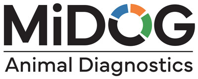MiDOG Animal Diagnostics Logo All-in-One Test for infectious diseases in pets and animals. Diagnose all bacterial and fungal infections within 48 hours.