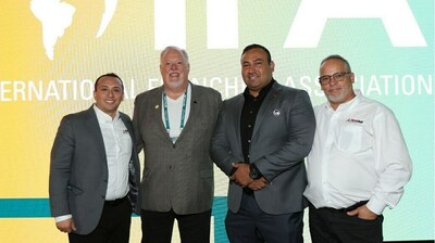 John Villon and Nilo Quiroz with Steve White and Alex Pericchi at the 64th IFA Annual Convention in Phoenix, Arizona.