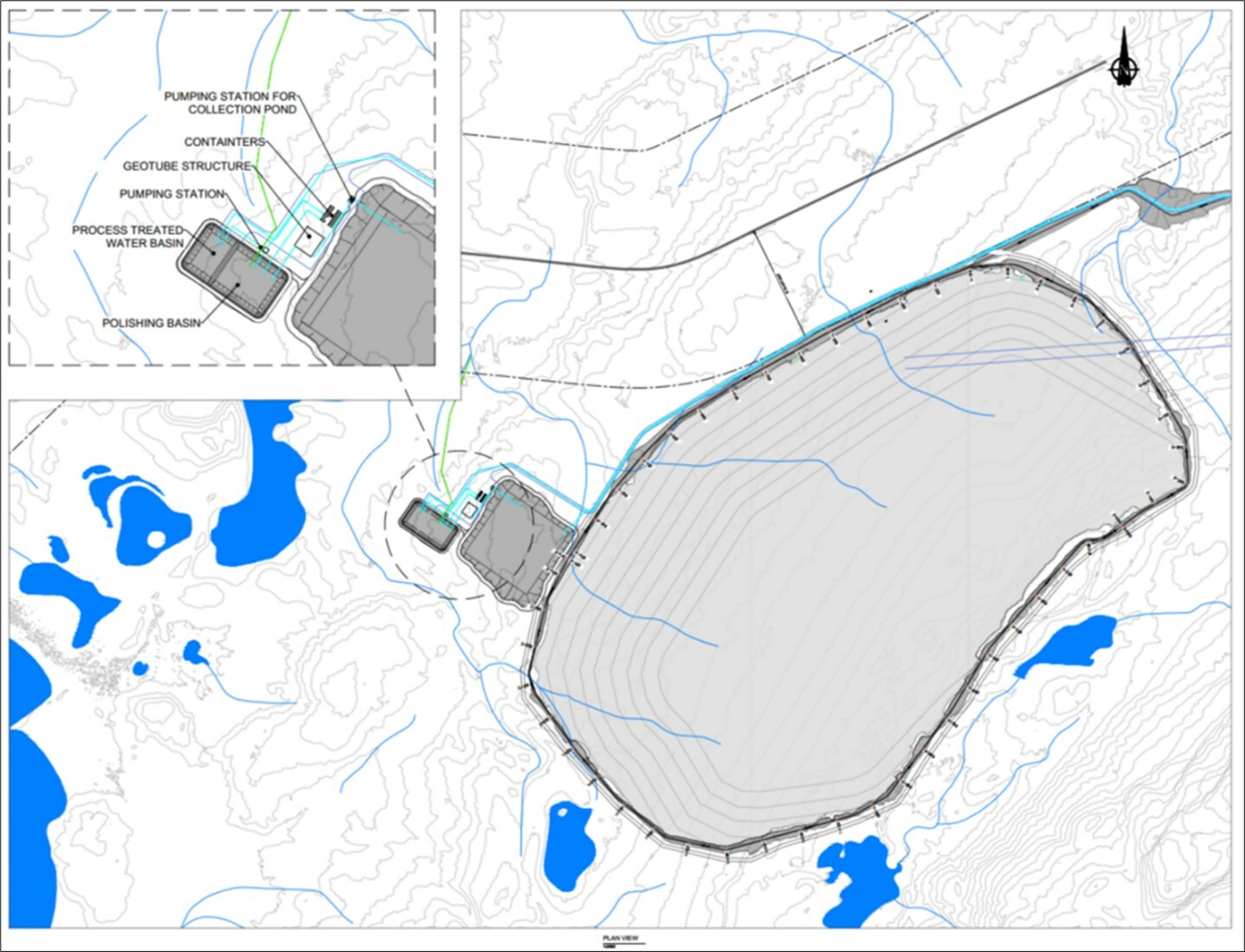 Figure 13 – Plan view – Tailings storage facilities – Co-disposal pile (tailings and waste rock) (CNW Group/SAYONA) Figure 13 – Plan view – Tailings storage facilities – Co-disposal pile (tailings and waste rock) (CNW Group/SAYONA)
