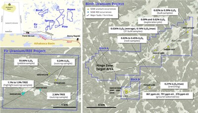Figure 1: Birch and Fir Uranium Projects. (CNW Group/Fortune Bay Corp.)