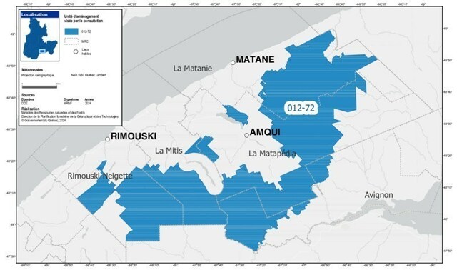 Plan d'amnagement spcial chablis dans le Bas-Saint-Laurent (Groupe CNW/Ministre des Ressources naturelles et des Forts)